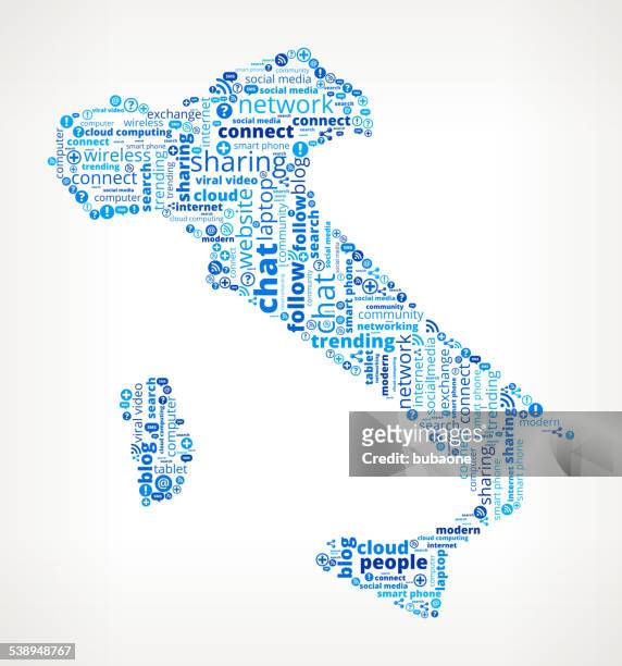 italy technology and internet word cloud - word cloud stock illustrations