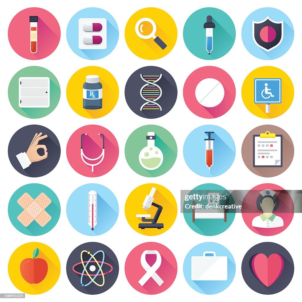 Health Care and Medical Flat Icons