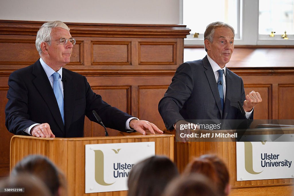 Former Prime Ministers Tony Blair And Sir John Major Unite To Back Remain Campaign