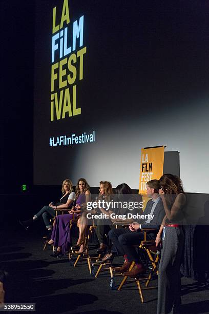 Actress Anna Gunn, Producer and Actress Sarah Megan Thomas, Producer and Actress Alysia Reiner, Director Meera Menon, Actor Samuel Roukin and...