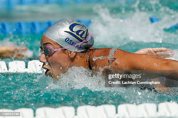 Farida Osman swims in the heats of the 100m butterfly during day one of the 2016 Arena Pro Swim Series at Santa Clara at George F. Haines...