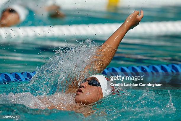 Lyon Zhang swims in the heats of the 400m IM during day one of the 2016 Arena Pro Swim Series at Santa Clara at George F. Haines International Swim...