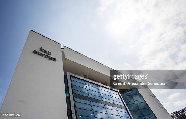 The Kap Europa / Europe Congress House is seen during the DFL audio-visual media rights auction press conference on June 9, 2016 in Frankfurt am...