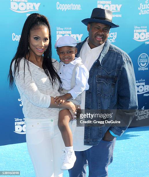 Tamar Braxton and Vincent Herbert arrive at the World Premiere of Disney-Pixar's "Finding Dory" at the El Capitan Theatre on June 8, 2016 in...