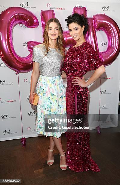 Laura Berlin and Melek Civantuerk during the ghd and DKMS Live Charity Event In Munich on June 8, 2016 in Munich, Germany.