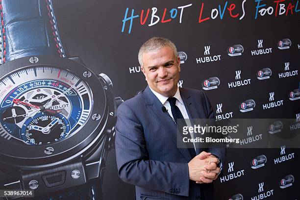 Ricardo Guadalupe, chief executive officer of Hublot SA, reacts during an interview in Paris, France, on Thursday June 9, 2016. Hublot is a sponsor...