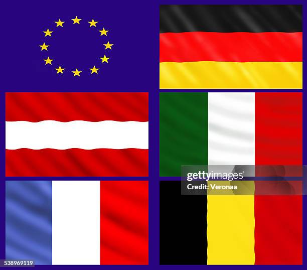 popular flags - germany v italy international friendly stock illustrations