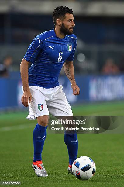 Antonio Candreva of Italy in action during the international friendly match between Italy and Finland on June 6, 2016 in Verona, Italy.