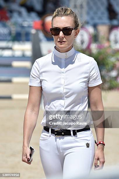 Marta Ortega Perez competes at International Longines Global Champion Tour - Day 1 on June 9, 2016 in Cannes, France.