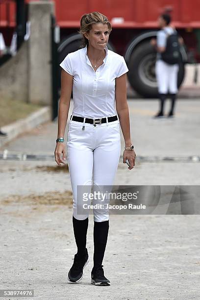 Athina Onassis attends International Longines Global Champion Tour - Day 1 on June 9, 2016 in Cannes, France.