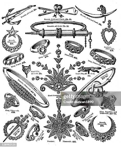 stockillustraties, clipart, cartoons en iconen met victorian jewellery - hanger