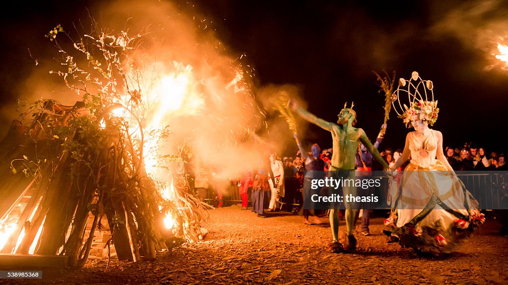 May Queen and Green Man at the Beltane Fire Festival
