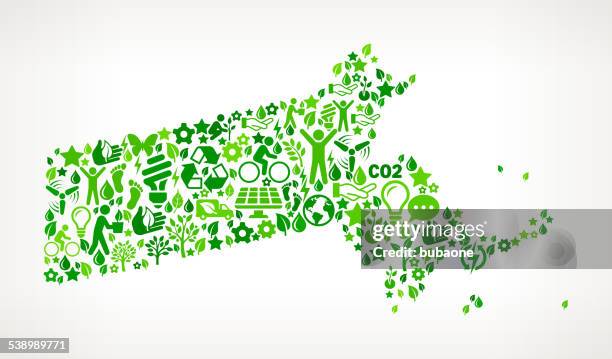 massachusetts state environmental conservation and nature interface icon pattern - leaf border stock illustrations