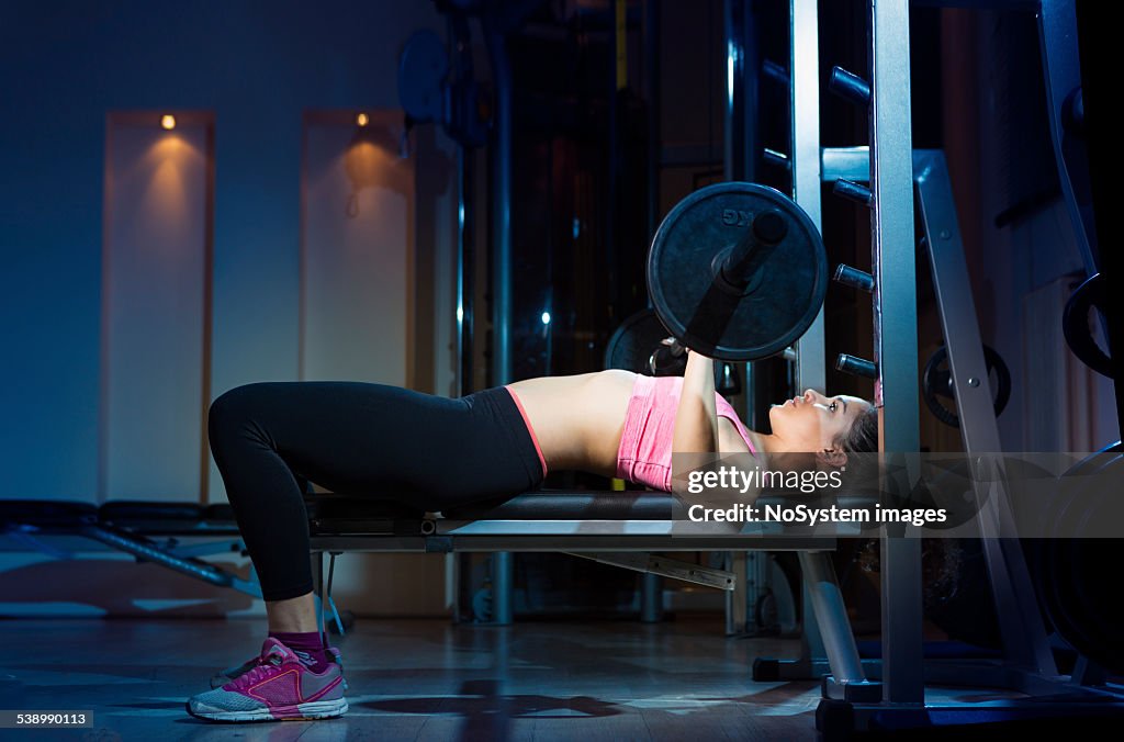 Young woman training in the gym