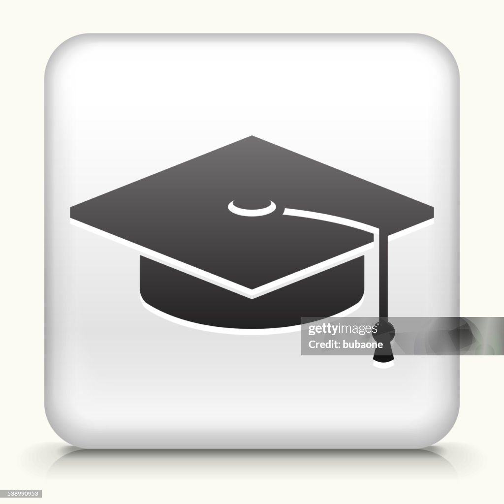 Grad Hat Button Square Button With Graduation Hat High-Res Vector Graphic - Getty Images