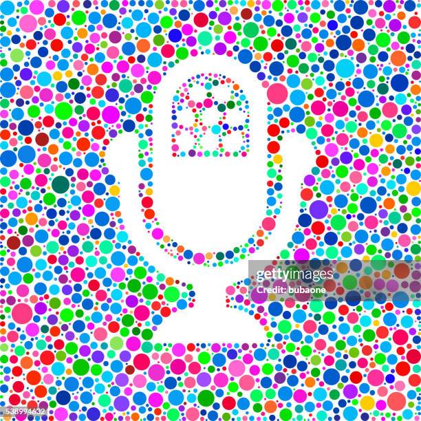 microphone icon on color circle background pattern - multiple microphones stock illustrations
