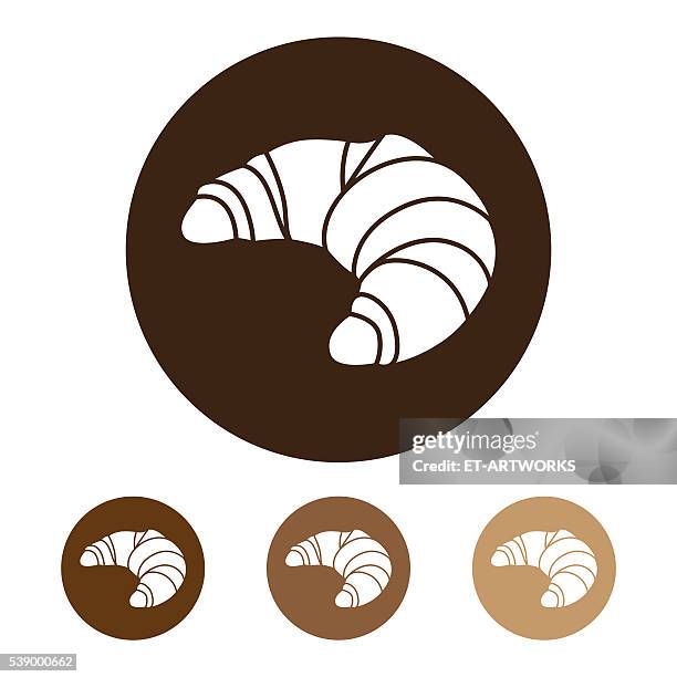 croissant icon - vanilla pattern stock illustrations