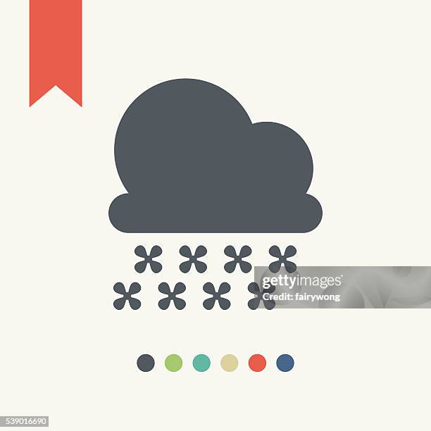 snowfall icon - cloudy winter sky stock illustrations