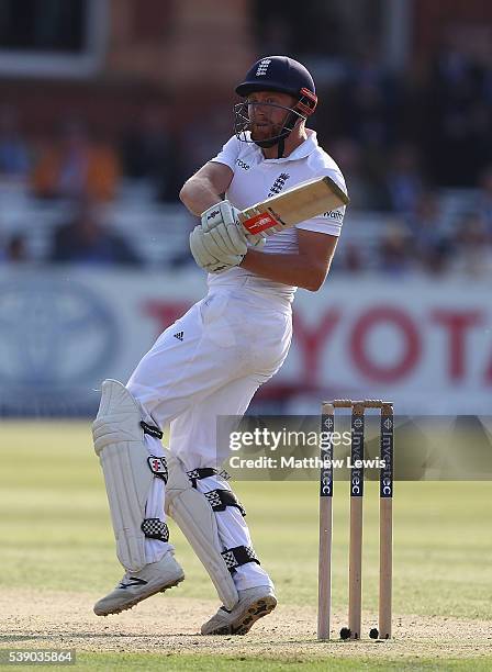 Jonny Bairstow of England pulls the ball away towards the bounadry during day one of the 3rd Investec Test match between England and Sri Lanka at...