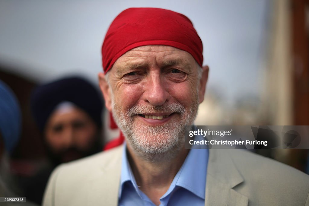 Jeremy Corbyn Visits A Sikh Gurdwara To Discuss The Labour In Campaign