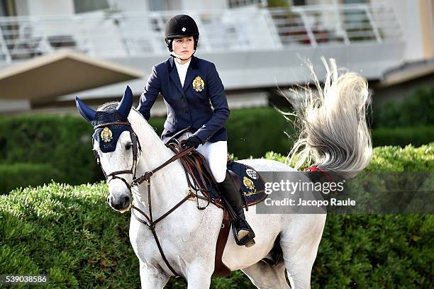 Jessica Springsteen competes at International Longines Global Champion Tour - Day 1 on June 9, 2016 in Cannes, France.