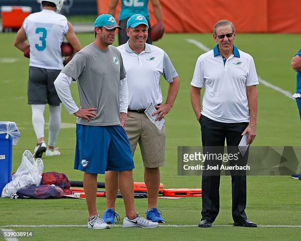 Head coach Adam Gase, Executive Vice President of Football Operations Mike Tannenbaum, and Chairman of the Board/Managing General Partner Stephen M....