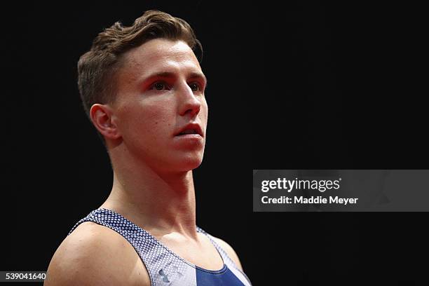 Eddie Penev looks on during the Men's P&G Gymnastics Championships at the XL Center on June 3, 2016 in Hartford, Connecticut.
