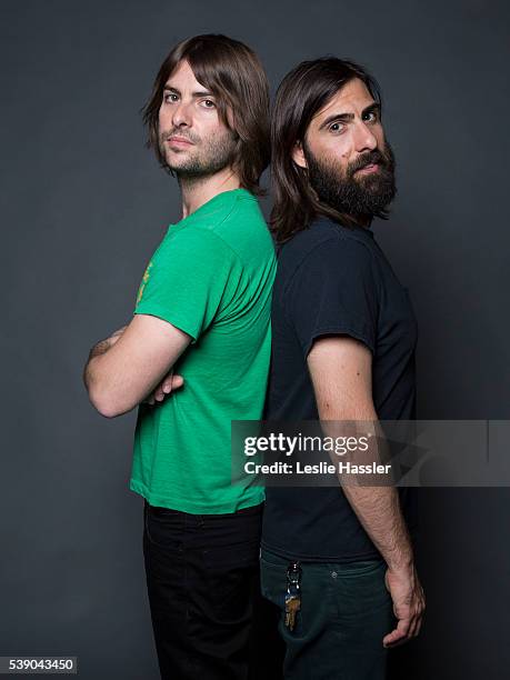 Actors and directors Jason and Robert Schwartzman are photographed for Glamour.com on April 16, 2016 in New York City.