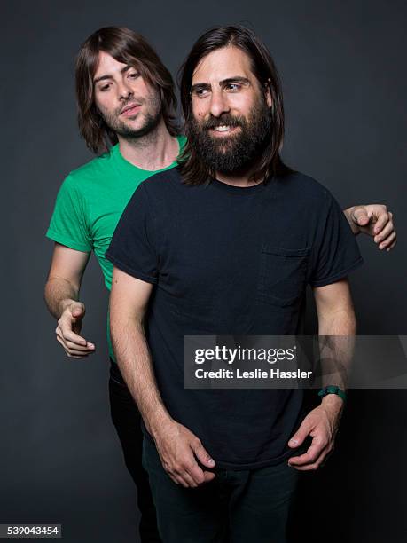 Actors and directors Jason and Robert Schwartzman are photographed for Glamour.com on April 16, 2016 in New York City.