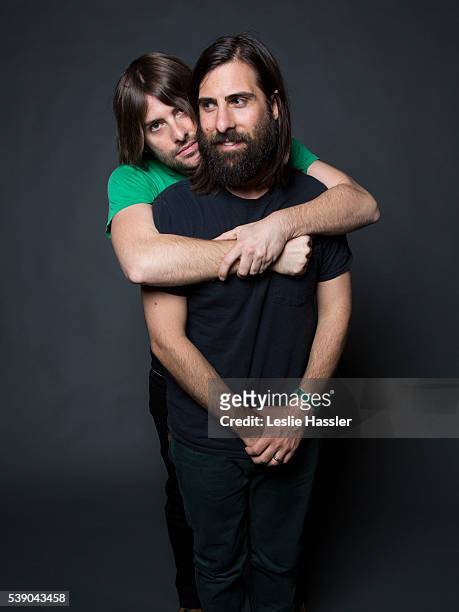 Actors and directors Jason and Robert Schwartzman are photographed for Glamour.com on April 16, 2016 in New York City. PUBLISHED IMAGE.