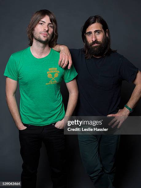 Actors and directors Jason and Robert Schwartzman are photographed for Glamour.com on April 16, 2016 in New York City.