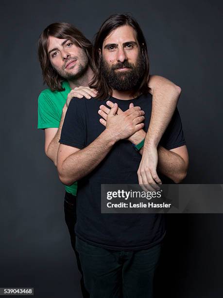 Actors and directors Jason and Robert Schwartzman are photographed for Glamour.com on April 16, 2016 in New York City.