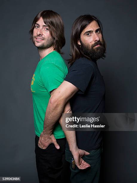 Actors and directors Jason and Robert Schwartzman are photographed for Glamour.com on April 16, 2016 in New York City.