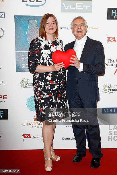 Katharina Fegebank and John Neumeier attend the 'Das Herz im Zentrum' Charity Gala on June 9, 2016 in Hamburg, Germany.