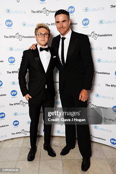 Niall Horan and Kevin Pietersen attend The KP24 Foundation Charity Gala Dinner at The Waldorf Hilton Hotel on June 9, 2016 in London, England.