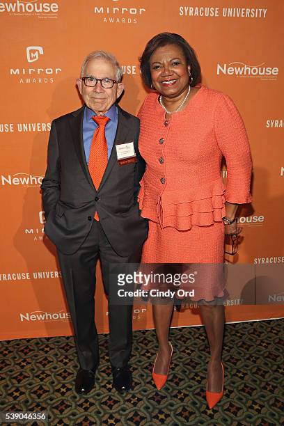 President of Advance Publications Donald Newhouse and Dean at S.I. Newhouse School of Public Communications Lorraine Branham attend the 2016 Mirror...