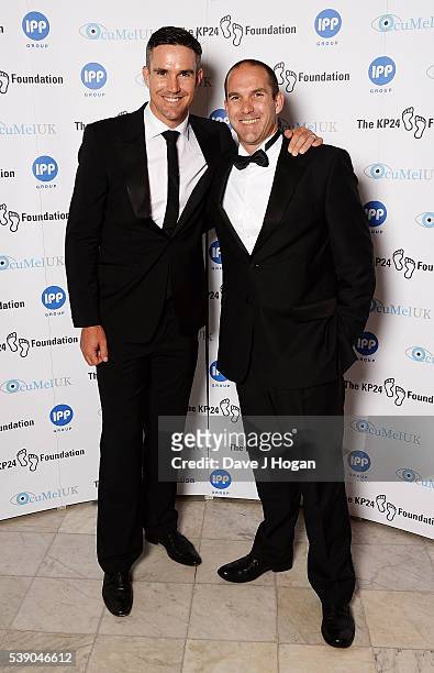 Kevin Pietersen with brother Gregg attend The KP24 Foundation Charity Gala Dinner at The Waldorf Hilton Hotel on June 9, 2016 in London, England.