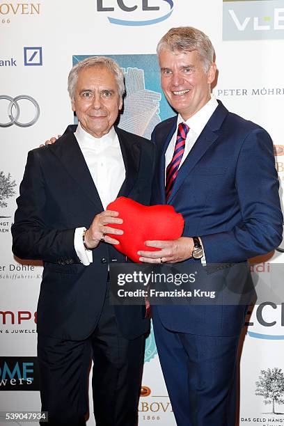 John Neumeier and Hermann Reichenspurner attend the 'Das Herz im Zentrum' Charity Gala on June 9, 2016 in Hamburg, Germany.