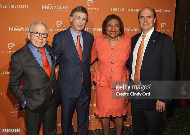 President of Advance Publications Donald Newhouse, sportscaster Marv Albert, Dean at S.I. Newhouse School of Public Communications Lorraine Branham...