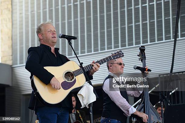 Jamie Bailey & Darrin Vincent perform on the Ascend Stage during CMA Fest on June 9, 2016 in Nashville, Tennessee.