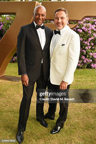 Colin Salmon and David Walliams attend the Duke of Edinburgh Award 60th Anniversary Diamonds are Forever Gala at Stoke Park on June 9, 2016 in...