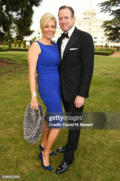 Nadja Swarovski and Rupert Adams attend the Duke of Edinburgh Award 60th Anniversary Diamonds are Forever Gala at Stoke Park on June 9, 2016 in...