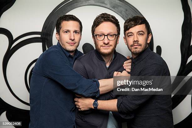 Lonely Island are photographed for USA Today on May 4, 2016 in West Hollywood, California.