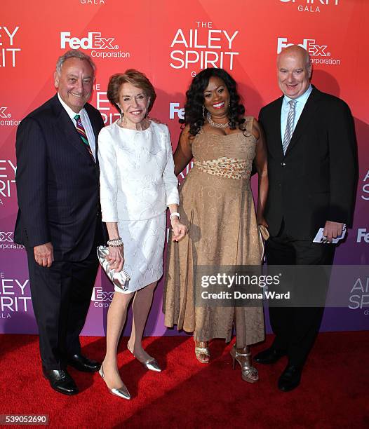 Sanford Weill, Joan Weill, Angela Kissane and Robert Kissane attend the 2016 Ailey Spring Gala at David H. Koch Theater at Lincoln Center on June 8,...