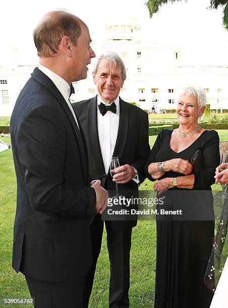 Prince Edward, Earl of Wessex, David Mills and Dame Judi Dench attend the Duke of Edinburgh Award 60th Anniversary Diamonds are Forever Gala at Stoke...