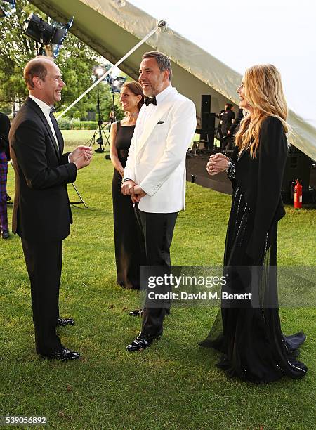 Prince Edward, Earl of Wessex, Caterina Murino, David Walliams and Maryam d'Abo attend the Duke of Edinburgh Award 60th Anniversary Diamonds are...