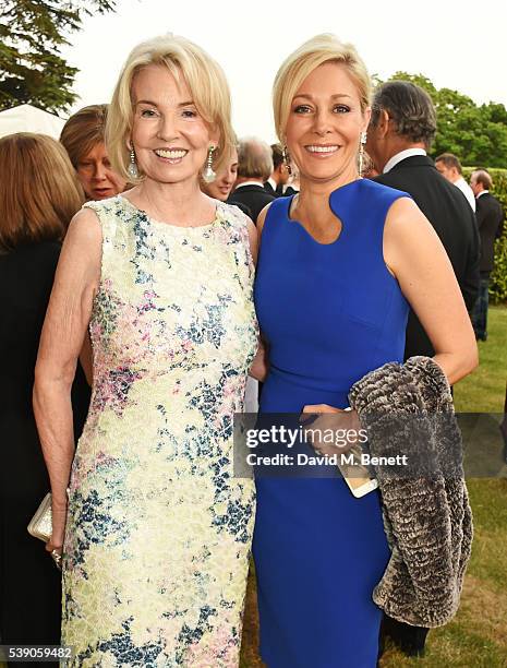 Hilary Weston and Nadja Swarovski attend the Duke of Edinburgh Award 60th Anniversary Diamonds are Forever Gala at Stoke Park on June 9, 2016 in...