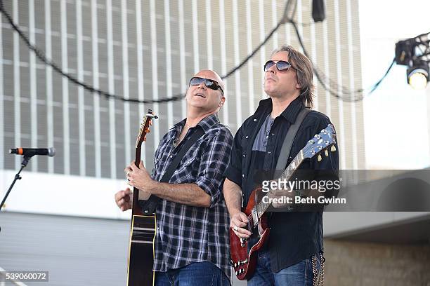 Ken Block and Ryan Newell of the band Sister Hazel perform on the Ascend Stage during CMA Festival on June 9, 2016 in Nashville, Tennessee.