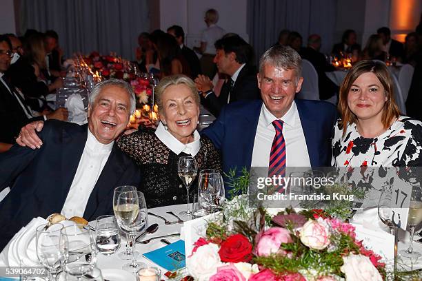 John Neumeier, Edda Darboven, Hermann Reichenspurner and Katharina Fegebank attend the 'Das Herz im Zentrum' Charity Gala on June 9, 2016 in Hamburg,...