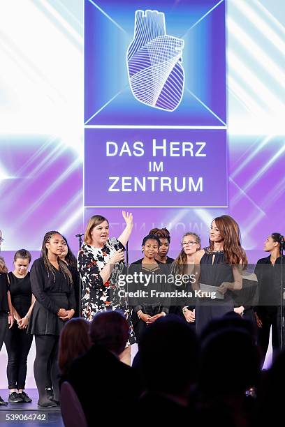 Katharina Fegebank and Sabrina Staubitz attend the 'Das Herz im Zentrum' Charity Gala on June 9, 2016 in Hamburg, Germany.